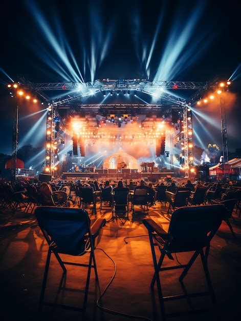 Premium Photo Music Festival Backdrop Stage Lights And Crowd