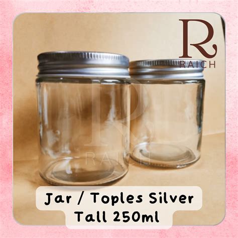 Jual Toples SIlver Tall 250 Ml Kaca Tutup Aluminium Candle Jar Tempat