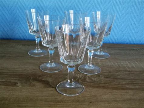 6 VERRES À vin blanc en cristal d arques modèle Versailles lot3 EUR 20