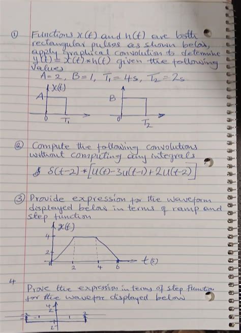 Solved 1 Functions X T And H T Are Both Rectangular Chegg