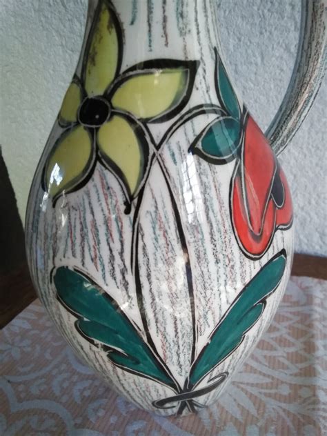 Vallauris El Gant Vase Anse Vintage Ca Maill De Fleurs