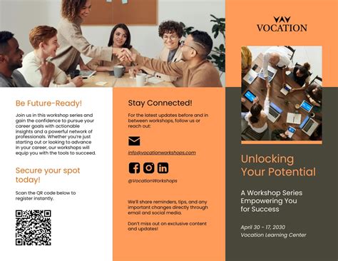 seminar workshop series brochure template venngage