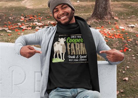 Men S Personalized Farm T Shirt Vintage Cow Farmer Shirt Etsy