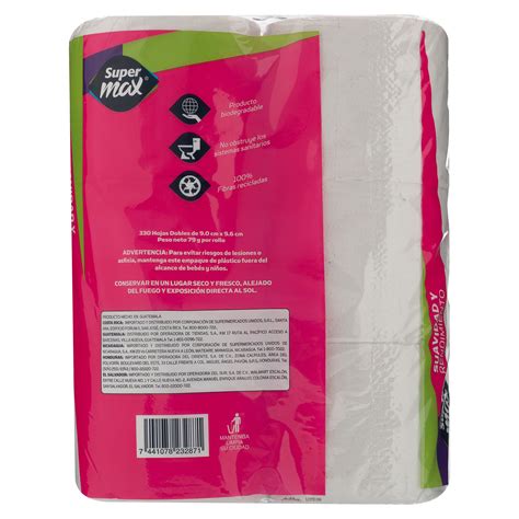 Comprar Papel Higiénico Supermax 330 Hojas Dobles 6 Rollos Walmart