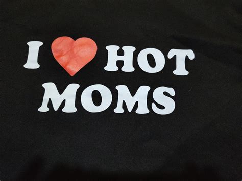 I Love Hot Moms Hoodie Funny Red Heart Love Moms Hot Moms Mens Size