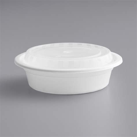 Choice Oz White Round Microwavable Heavy Weight Container