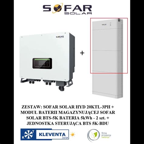 SOFAR SOLAR ZESTAW HYBRYDOWY 20 KW 1xSOFAR HYD20KTL 2x BATERIA BTS E5