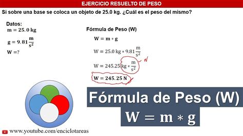 DETERMINE EL PESO DE UN OBJETO EJERCICIOS DE FÍSICA YouTube