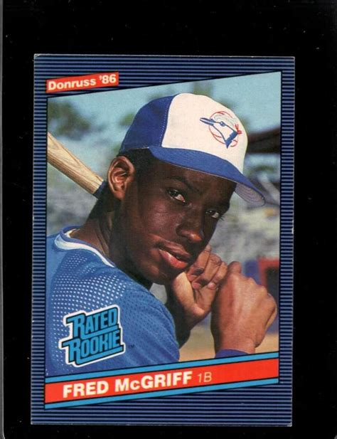 Amazon 1986 Donruss 28 Fred McGriff NM MT RC Rookie Blue Jays