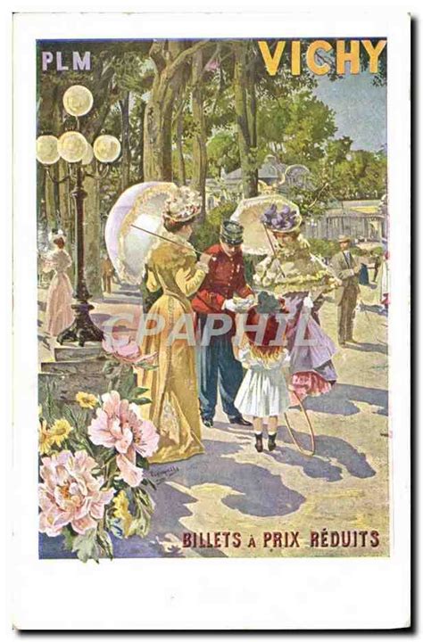 Carte Postale Ancienne Fantaisie Illustrateur Vichy PLM Train