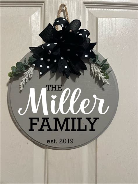 Personalized Welcome Door Sign With Last Name Minimalist Door Decor