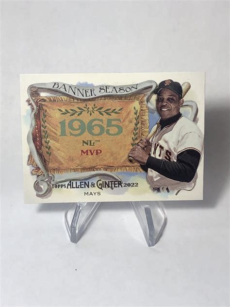 Willie Mays Topps Allen Ginter Banner Season Insert Card Bs