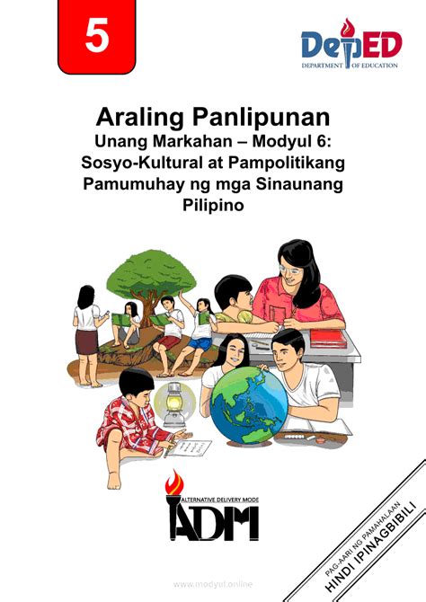 Araling Panlipunan Modyul Sosyo Kultural At Pampolitikang