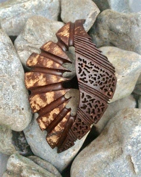 Hand Carved Coconut Shell Pendant Necklace Etsy