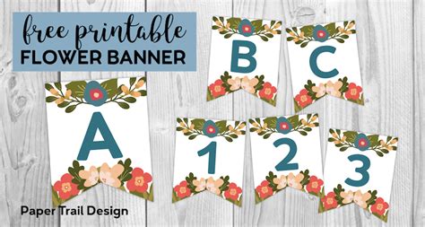 Flower Alphabet Banner Letters Free Printable Paper Trail 43 Off