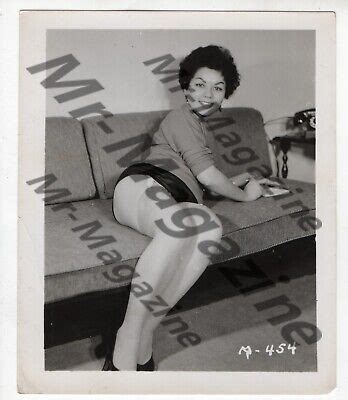 Vintage Risqué B W Pinup 4 x5 Sexy Cheesecake Brunette Lingerie Nylons