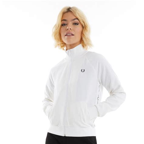 Buy Fred Perry Womens Tape Detail Track Jacket White