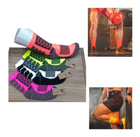 Meia Divertida Fitness Academia Neon 2 Pares Cano Médio MercadoLivre