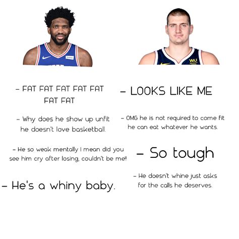 Embiid vs Jokic : r/nbacirclejerk