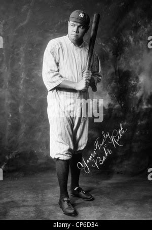 George Herman Babe Ruth Ny Yankees Portrait Stock