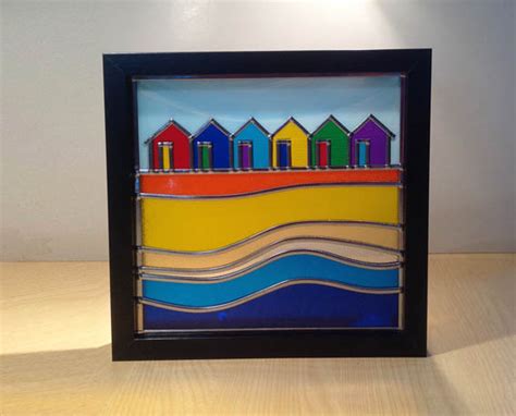 Beach Huts Stained Glass Viv Wilkins Glassartviv Wilkins Glassart