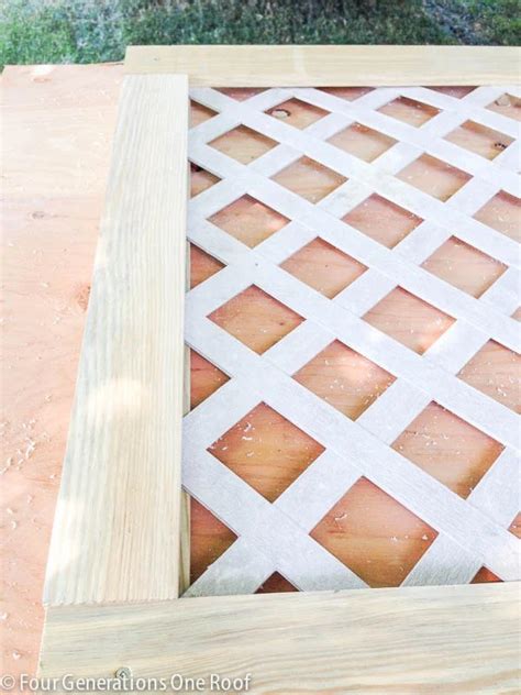 DIY Lattice Privacy Screen {hide garbage can} - Four Generations One Roof