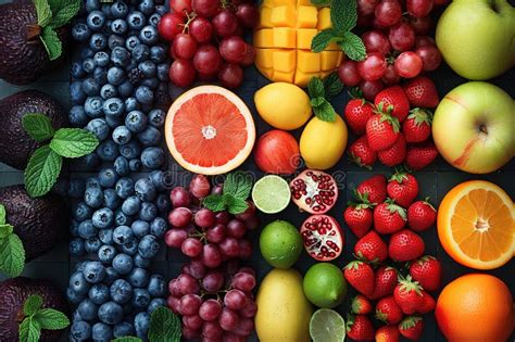 Una Colorida Variedad De Frutas Y Verduras Incluidas Las Naranjas De