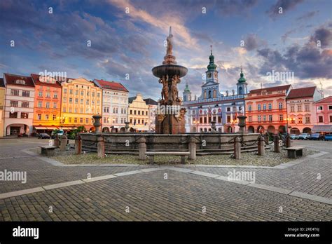 Ceske Budejovice Czech Republic Cityscape Image Of Downtown Ceske