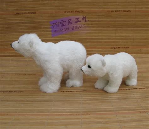 A Pair Of Cute Simulation White Polar Bear Toys Resinandfur Polar Bear