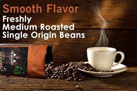 Two Volcanoes Coffee Gourmet Guatemala Whole Bean Medium Roast Single