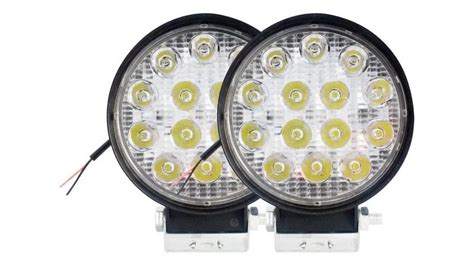 Kit Farol Led Redondo Milha W Leds Carro Jeep Nibus V V