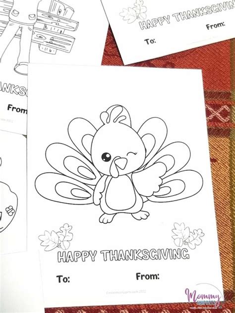 Printable Thanksgiving Cards to Color- Sweet Friendsgiving Cards