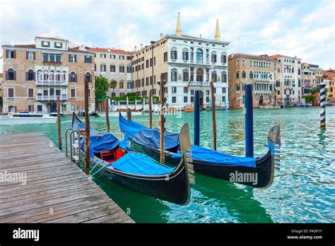 Gondolas On The Grand Canal In Venice Italy Stock Photo Alamy