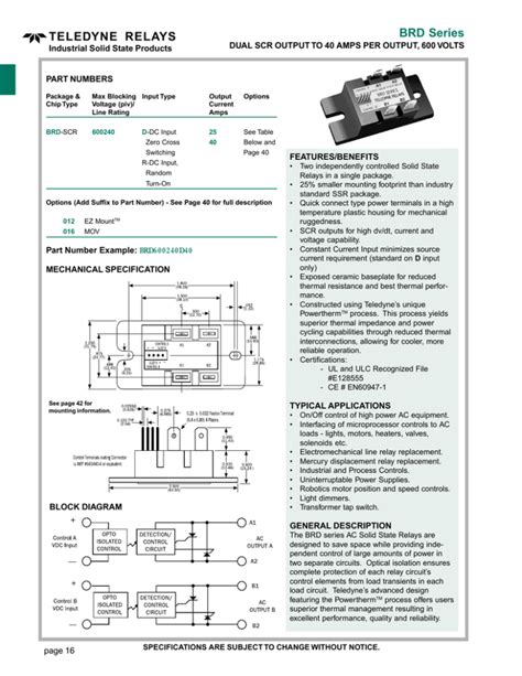 TELEDYNE RELAYS BRD Series