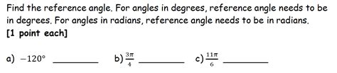 Solved Find the reference angle. For angles in degrees, | Chegg.com