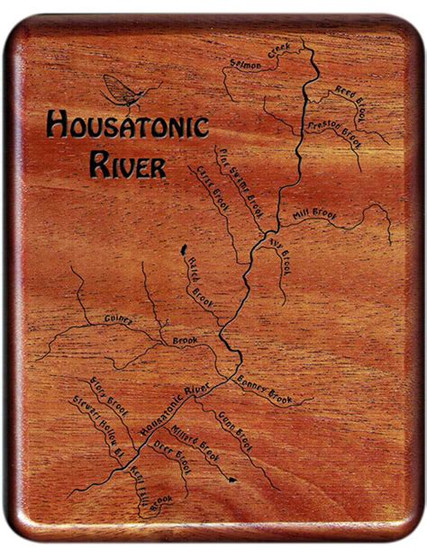 Fly Fishing Box HOUSATONIC RIVER MAP Connecticut | Etsy