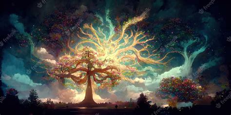 Premium Photo Yggdrasil From Norse Mythology Known For Being The Tree