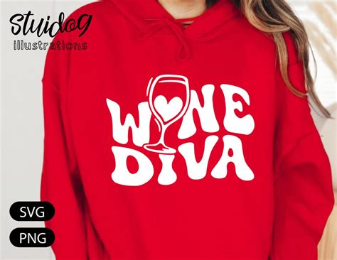 Wine Diva Svg Wavy Text Wine Girl Svg Shirt Svg Love Wine Shirt Svg