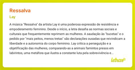Ressalvas O Que Significa - Significado da música RESSALVA (Lay) - LETRAS.MUS.BR