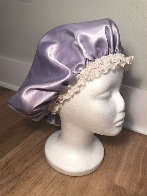 Vintage Edwardian Mob Satin Boudoir Night Cap Hat Lac Gem