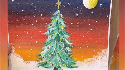 How To Paint An Easy Christmas Tree Christmas Tree Painting