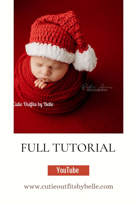 Christmas Baby Hat Tutorial, Crochet Baby Hat Pattern, Christmas Baby ...