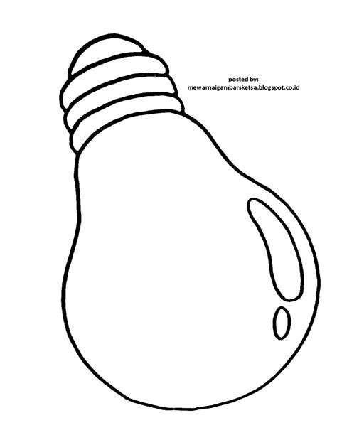 Mewarnai Gambar Mewarnai Gambar Sketsa Bola Lampu Listrik 1