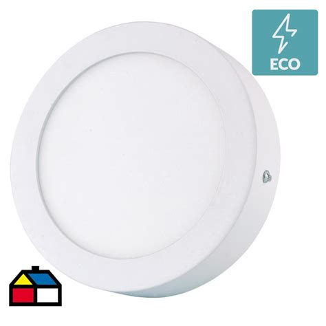 Panel led sobrepuesto circular 12W Luz Fría 6500K blanco Sodimac