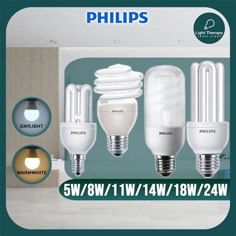 Philips 5w8w11w18w E27 Energy Saving Spiral Tornado Genie Bulb Mentol Jimat Tenaga Lampu