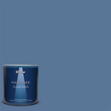 BEHR MARQUEE 1 qt. #MQ5-53 Privileged Elite One-Coat Hide Satin Enamel ...