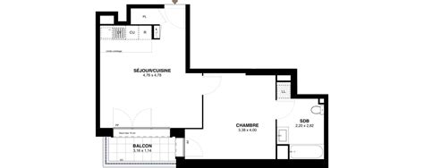 Plan Appartement T2 De 43 65 M² Neuf Résidence N°223670 à Lhaÿ Les Roses