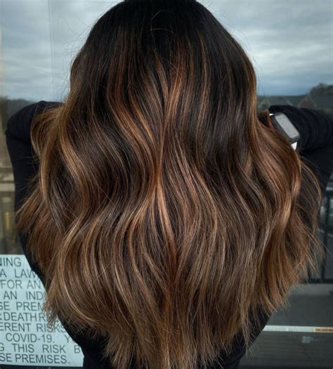 Dark Chocolate And Copper Balayage Copper Balayage Brown Balayage