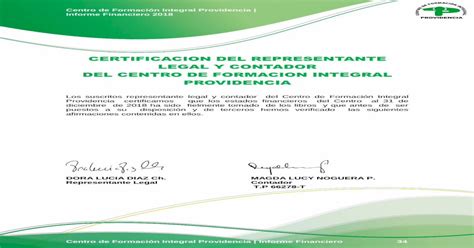 Certificacion Del Representante Legal Y Contador Pdf Document