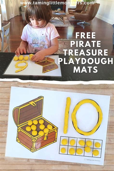 A Child Is Playing With Playdough Mats